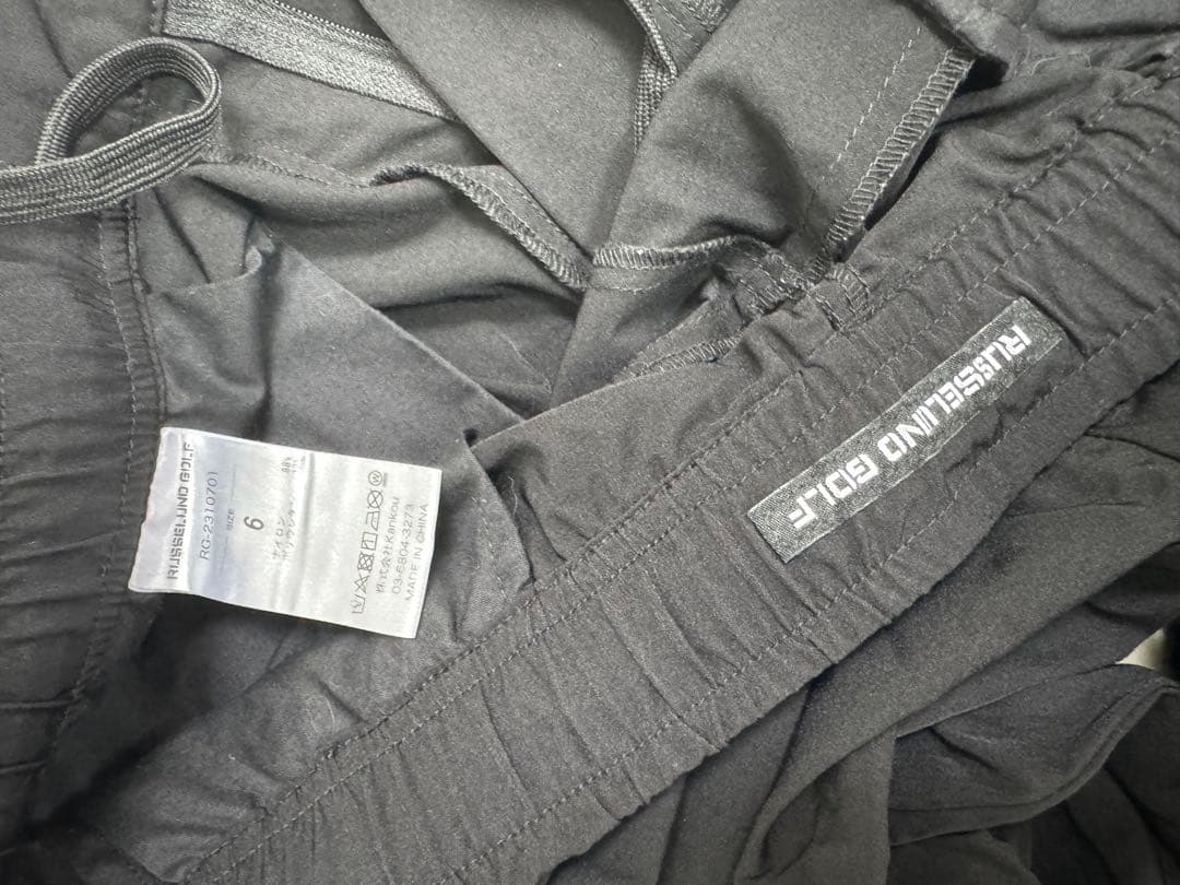 ラッセルノゴルフパンツ サイズ6黒 ロゴ入り