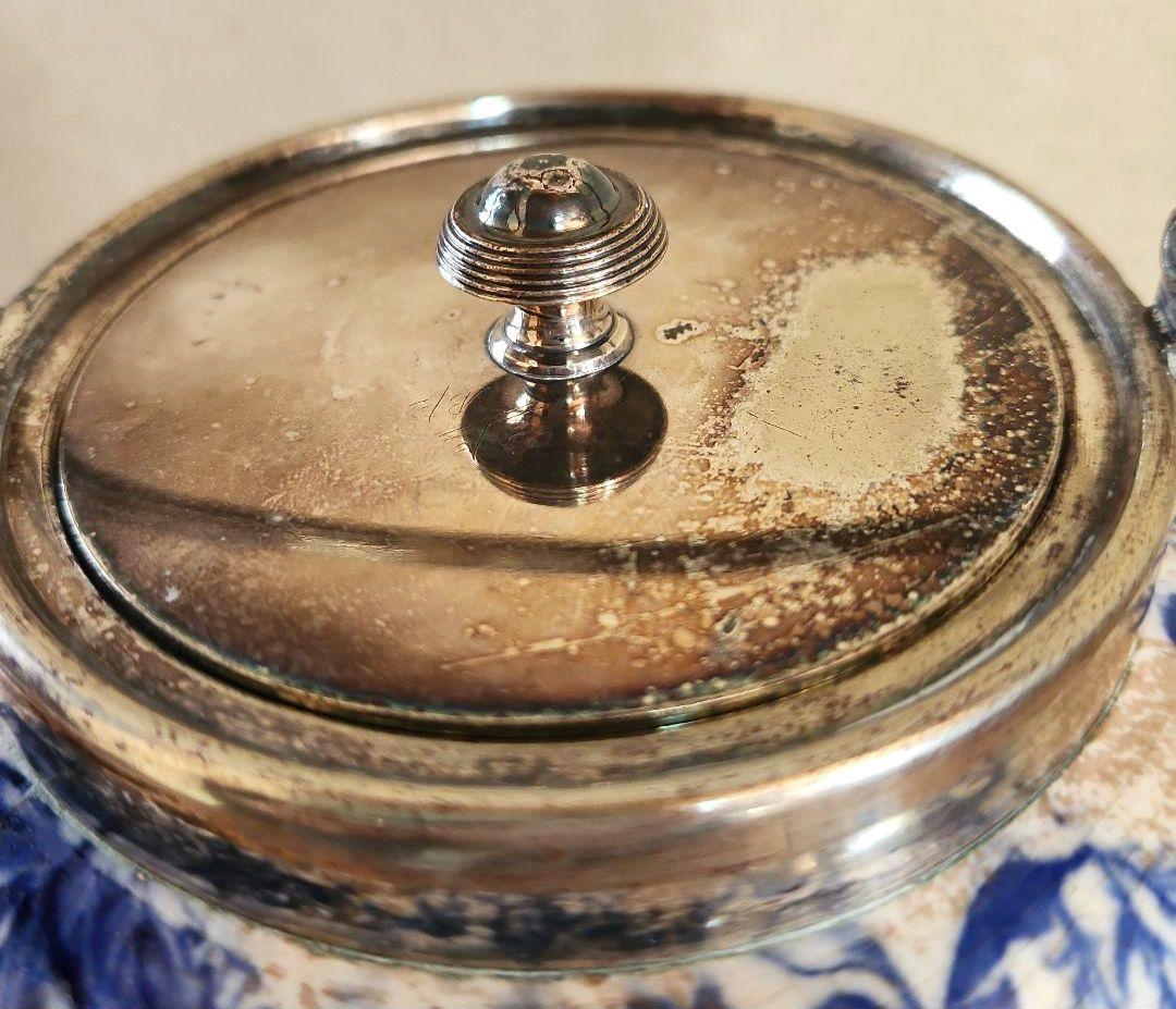 青い花　クッキージャー　ジャー　イギリス　古い　ロイヤルドルトン