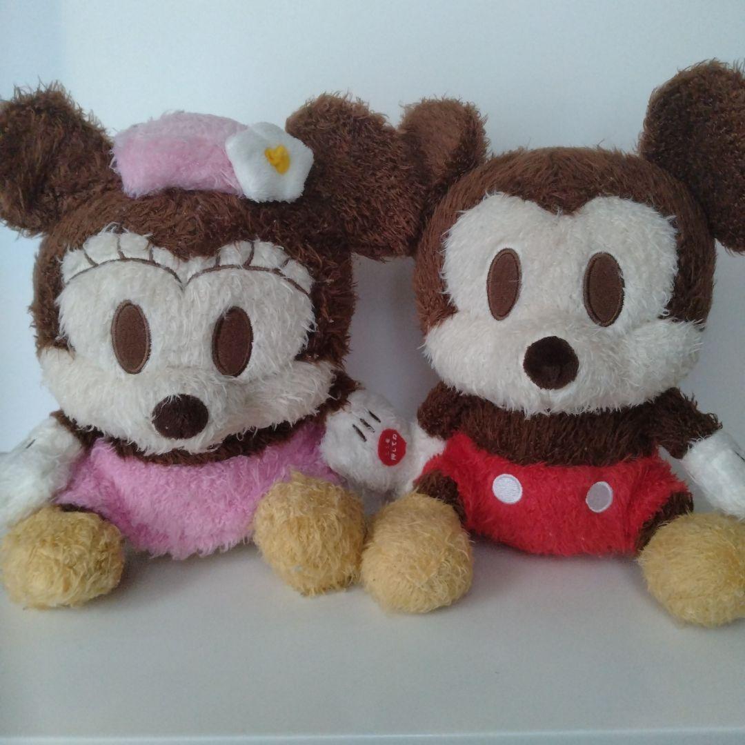 ディズニー　ミッキーマウス　ミニーマウス　メロディー首振りぬいぐるみ【レトロ】