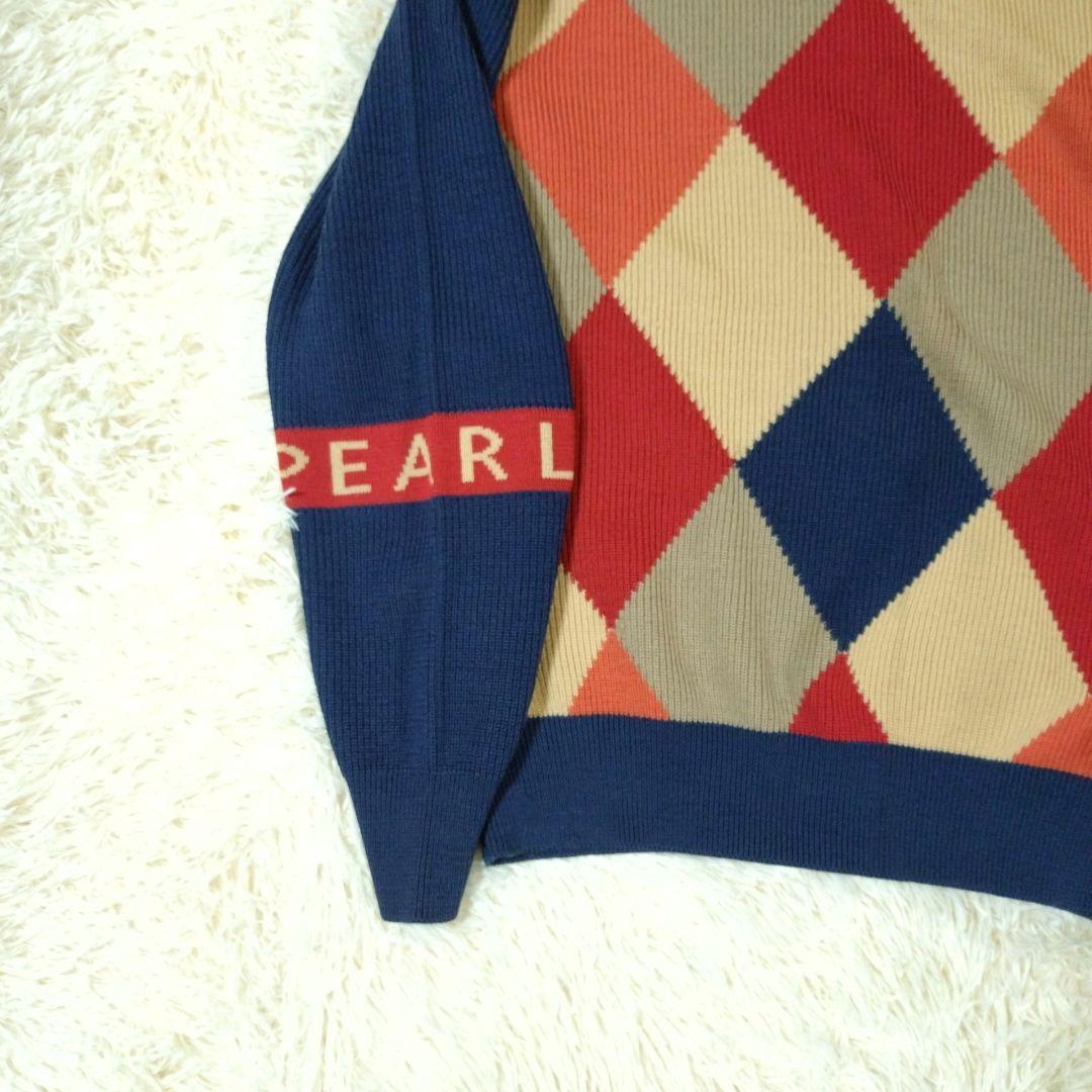 パーリーゲイツ　ニット ロゴ　アーガイル　総柄　マルチカラー　ボーダー