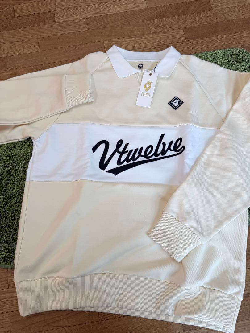 ¥26,400V12/L】襟付き長袖スウェット長袖カットソートレーナーポロシャツ