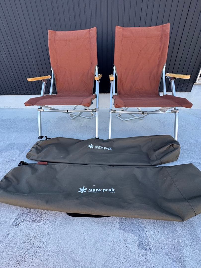 スノーピーク アウトドアチェア ブラウン 収納バッグ付き