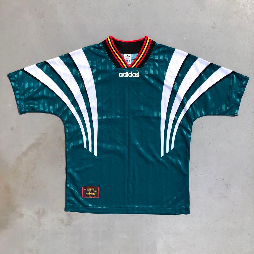 90s adidas サッカーユニフォーム セットアップ Oサイズ XL 緑 黒