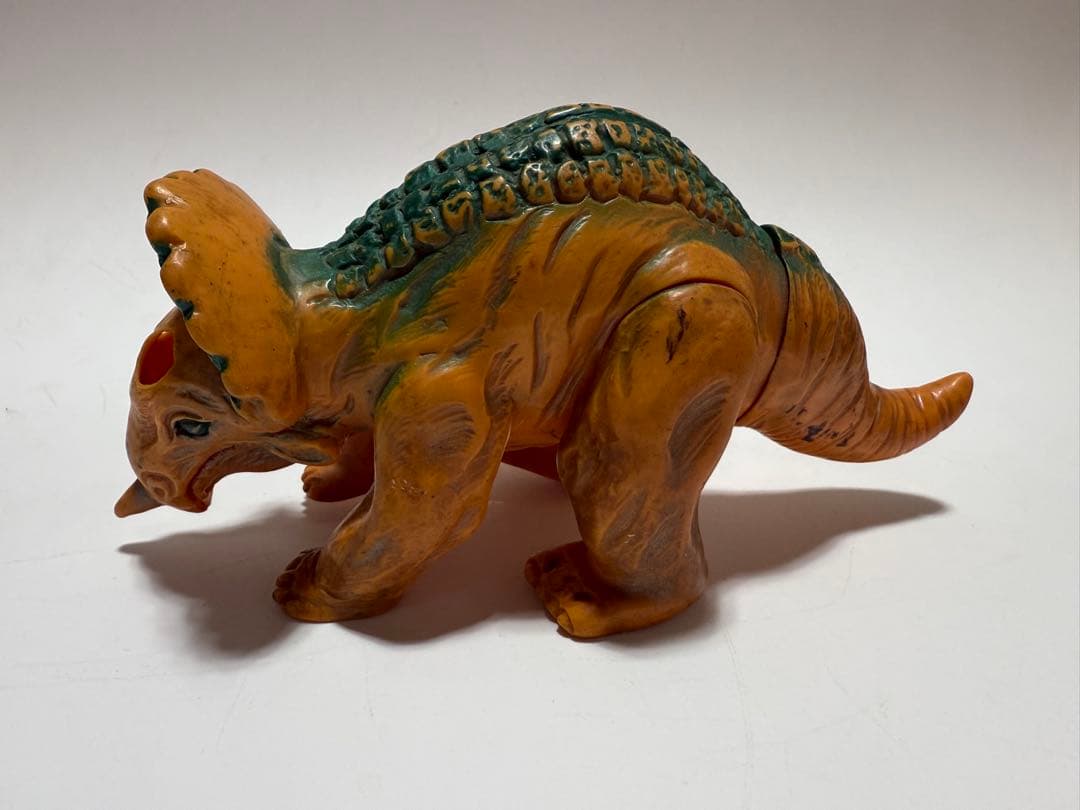 当時物 レトロ　マルサン 恐竜100万年 トリケラトプス ソフビ ※難有り