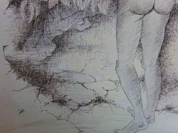 工藤甲人、裸婦習作、素描画版集より、版上サイン入り、新品高級額装付