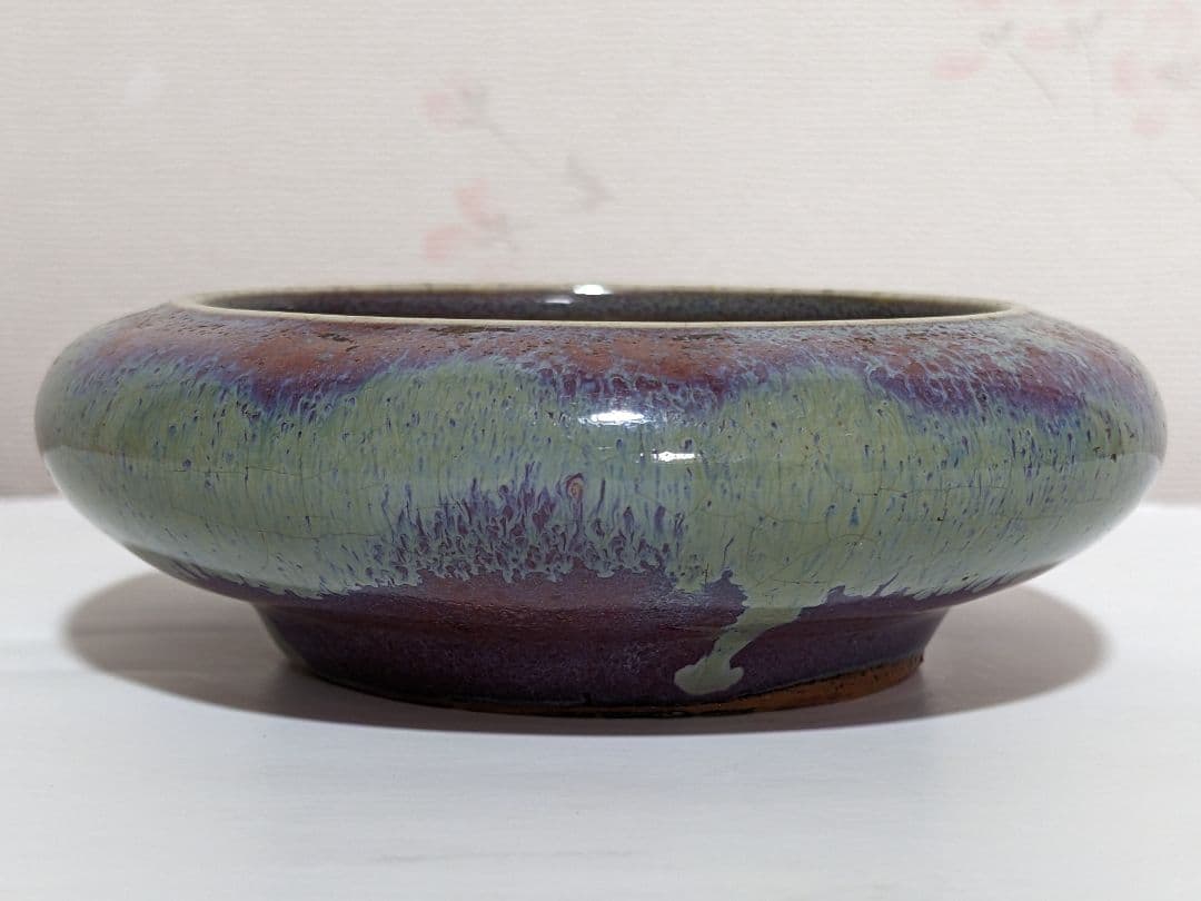 ♦中国 鈞窯 筆洗 文房四宝 清時代中期オークション鑑定済 澱青釉 真物 骨董品