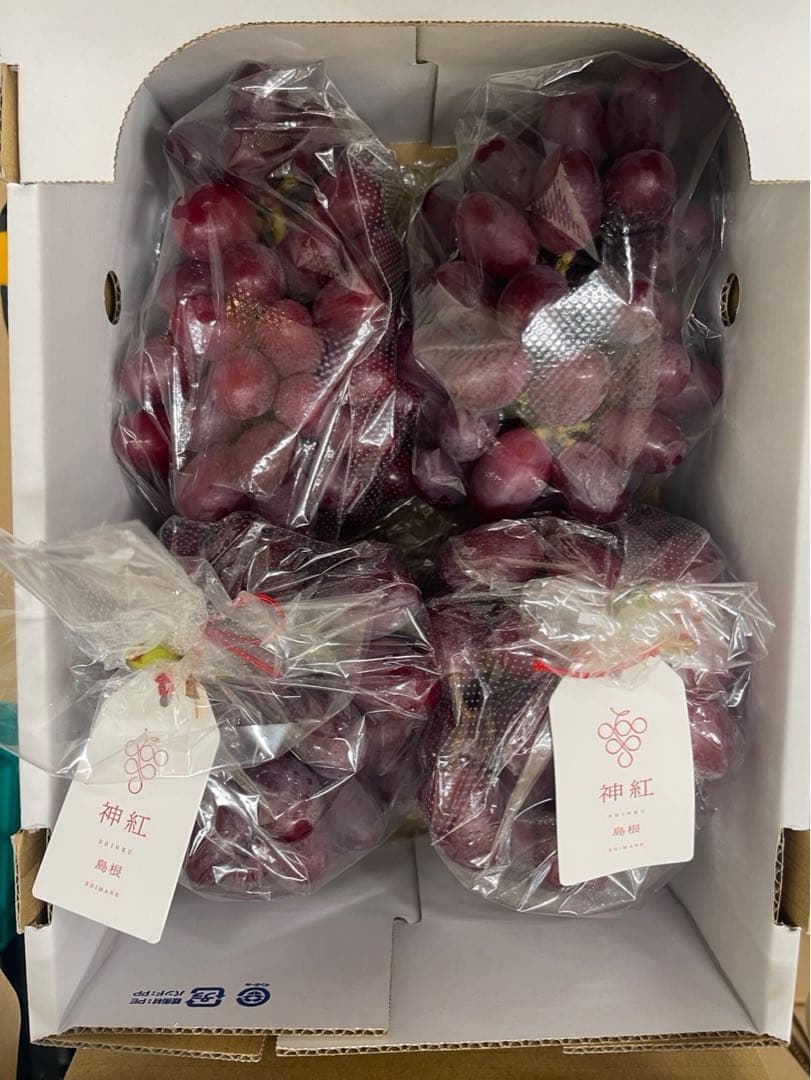 ②【島根県産】神紅(しんく)ぶどう約2キロ(3〜4房)