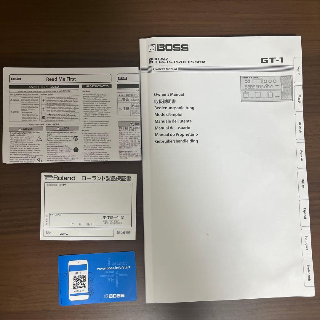 BOSS GT-1 ギターエフェクター+GT-1の教科書＋9v ACアダプター付