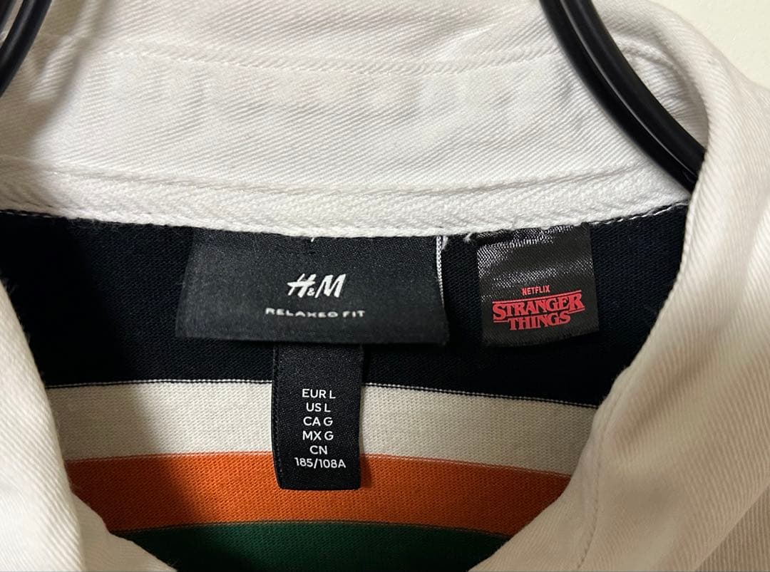 STRANGER THINGS ストライプラガーシャツ　ストレンジャーシングス