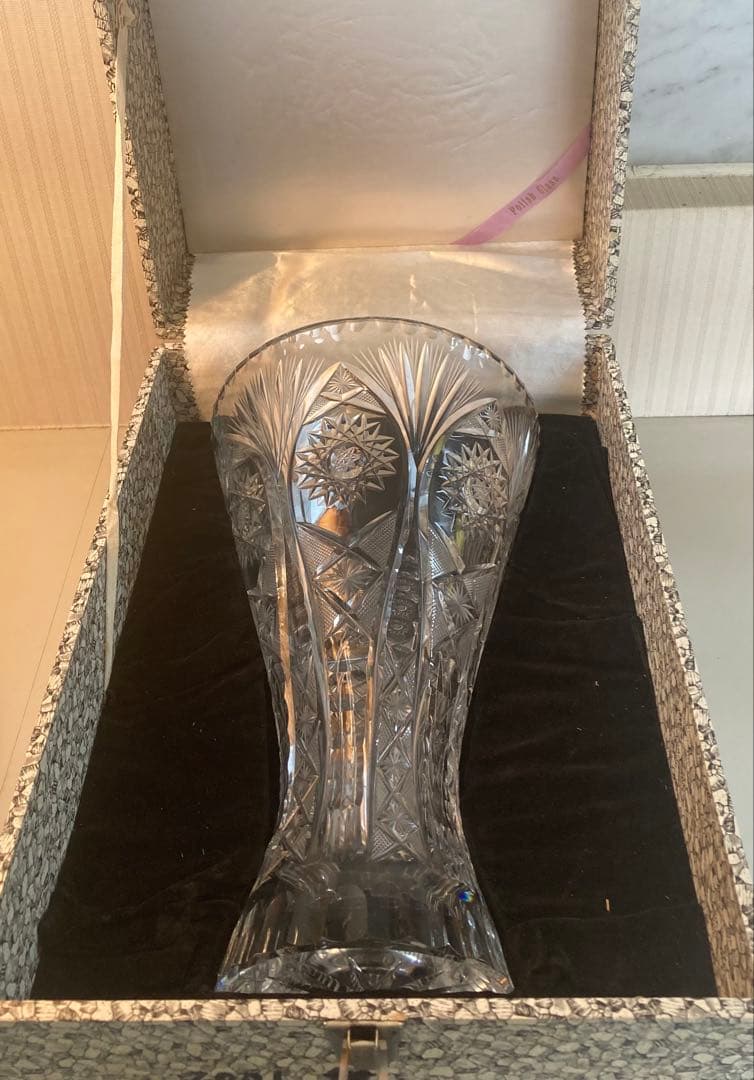 ヴィンテージ ボヘミアンクリスタル 花瓶/ベース チェコスロバキア製