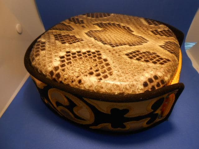 (送料無料)17.980円　盛嶋風チーガ(木枠)を蛇皮強化(二重張)型チーガに!