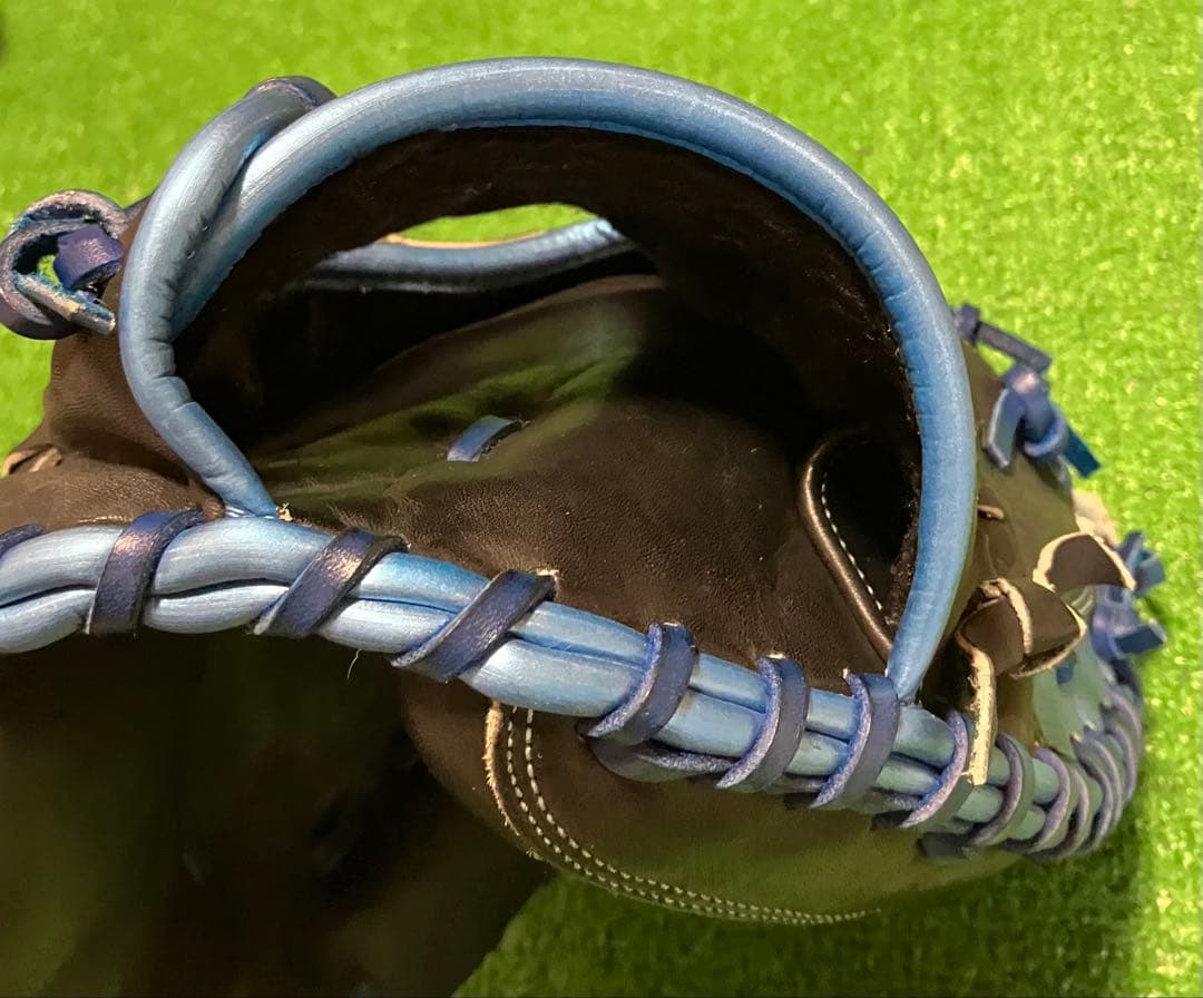 一般 軟式野球 キャッチャーミット ミズノ 大人サイズ ブラック ブルー