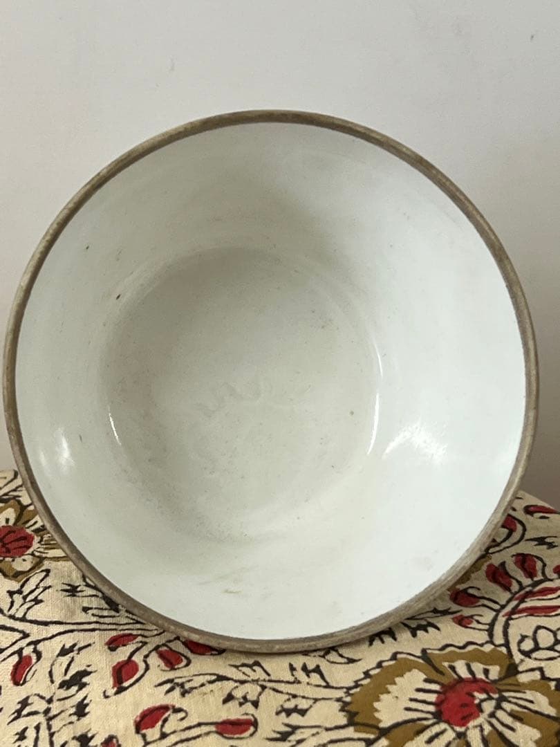 古美術• 手描粉彩山水人物水盂•【大清道光年製】在銘 • 時代物　XG55