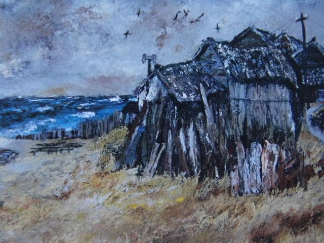 大國章夫【鳶の浜】希少画集画、状態良好、新品高級額装付