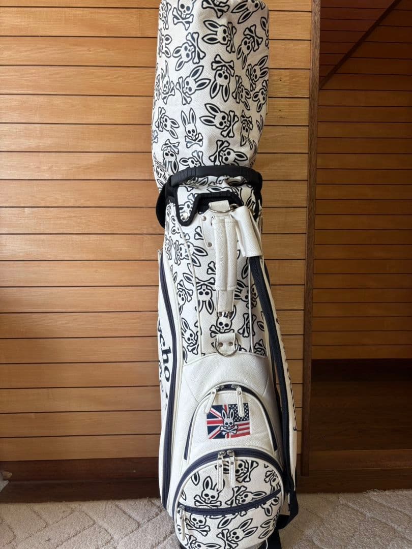 ヘッドカバー付 Psycho Bunny ゴルフバッグ・キャディバッグ ホワイト