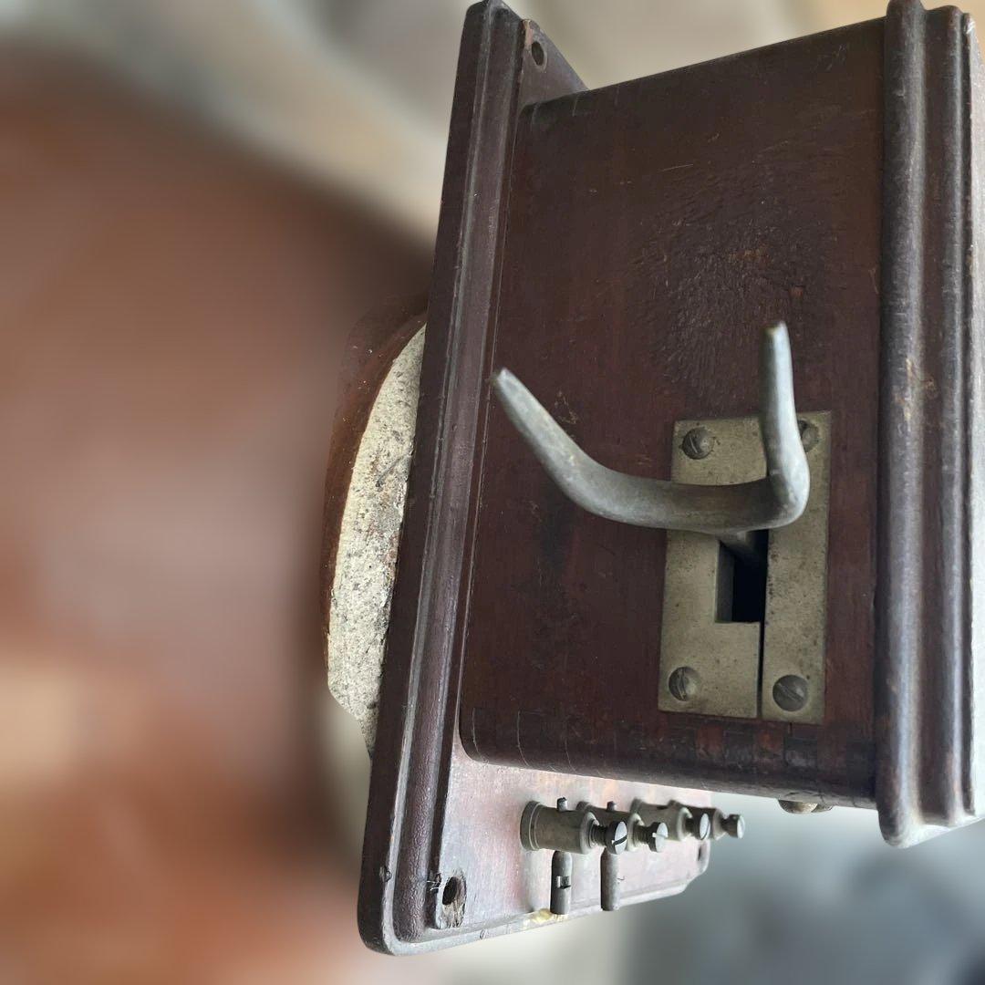 B 国鉄廃品 鉄道廃品 デルビル磁石式壁掛電話機　レトロ壁掛け電話機　国鉄電話機