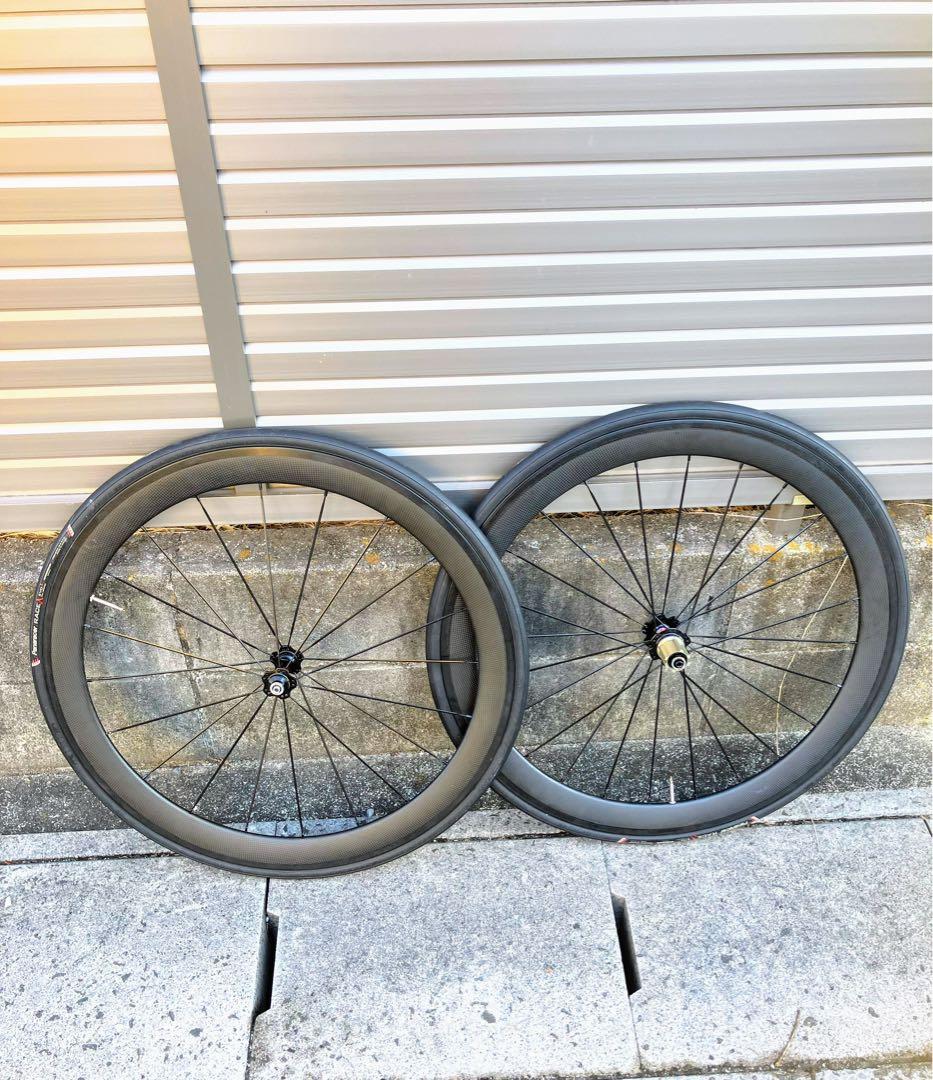 ロードバイク カーボンホイール リムハイト50mm 前後セット