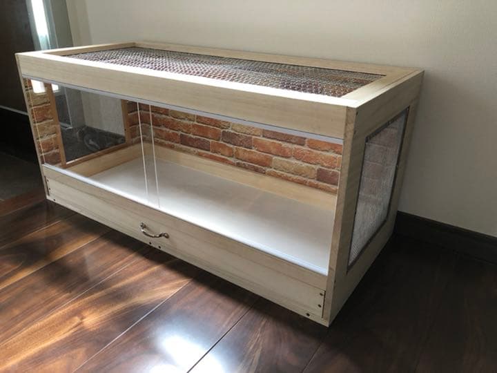 新品未使用　木製ケージ　ハリネズミ　ハムスター　小動物　引出し付　カスタムベース