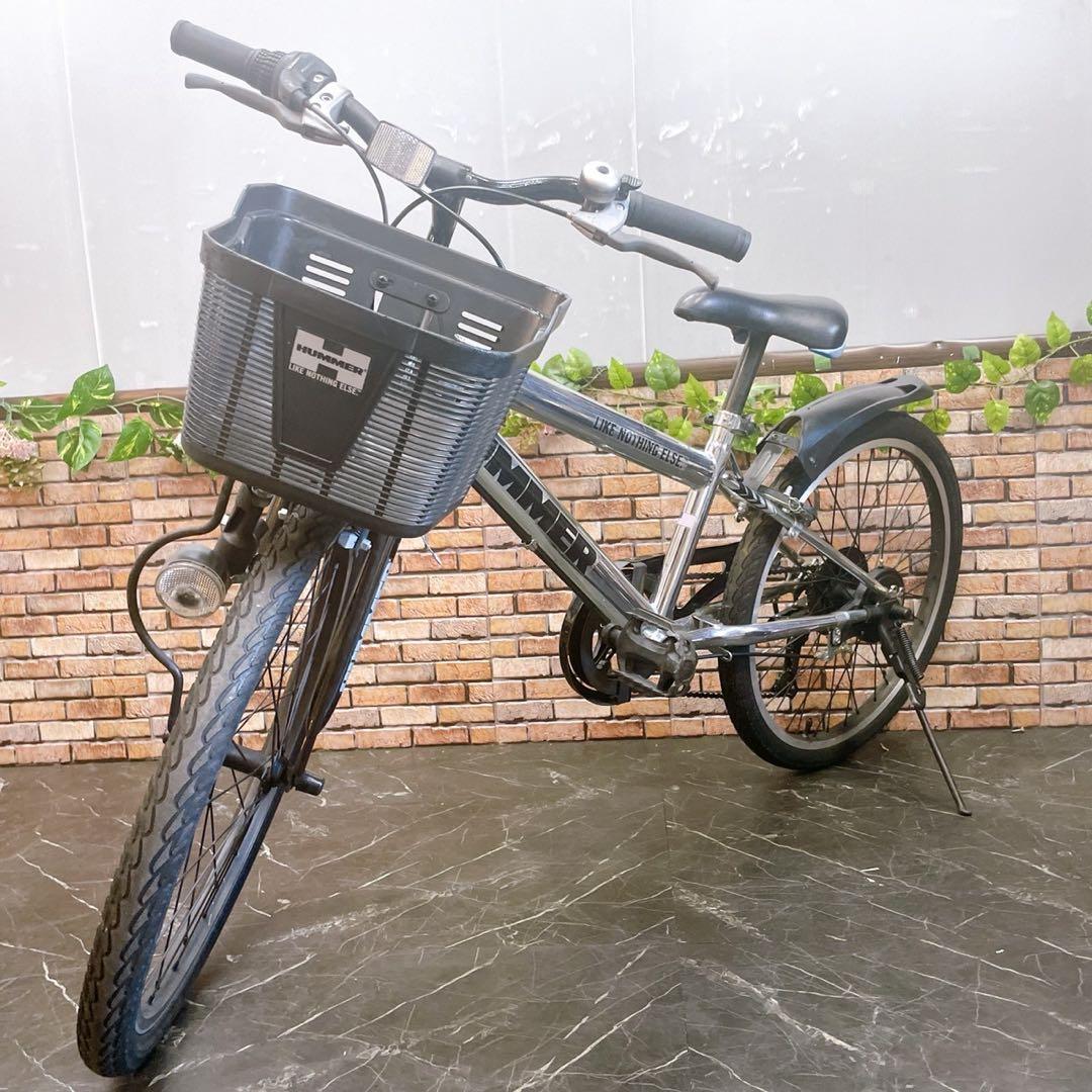 【53】子供用自転車 子供車 HUMMER ガンメタ 22インチ