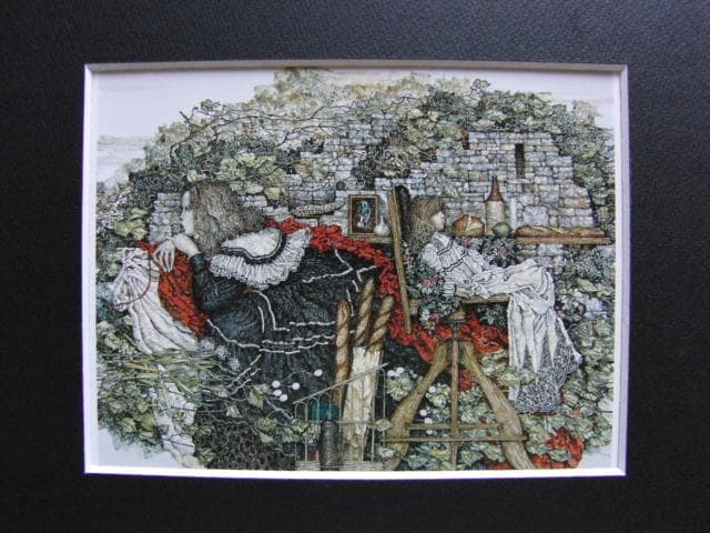 石阪春生、パンと木の椅子＜女のいる風景＞、希少な画集より