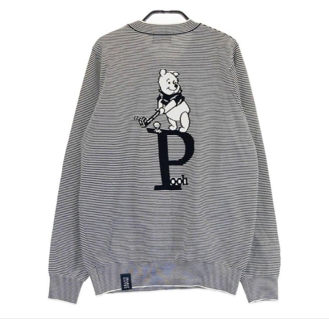 新品 パーリーゲイツ×Disney プー ボーダーニット(4)サイズM/白黒