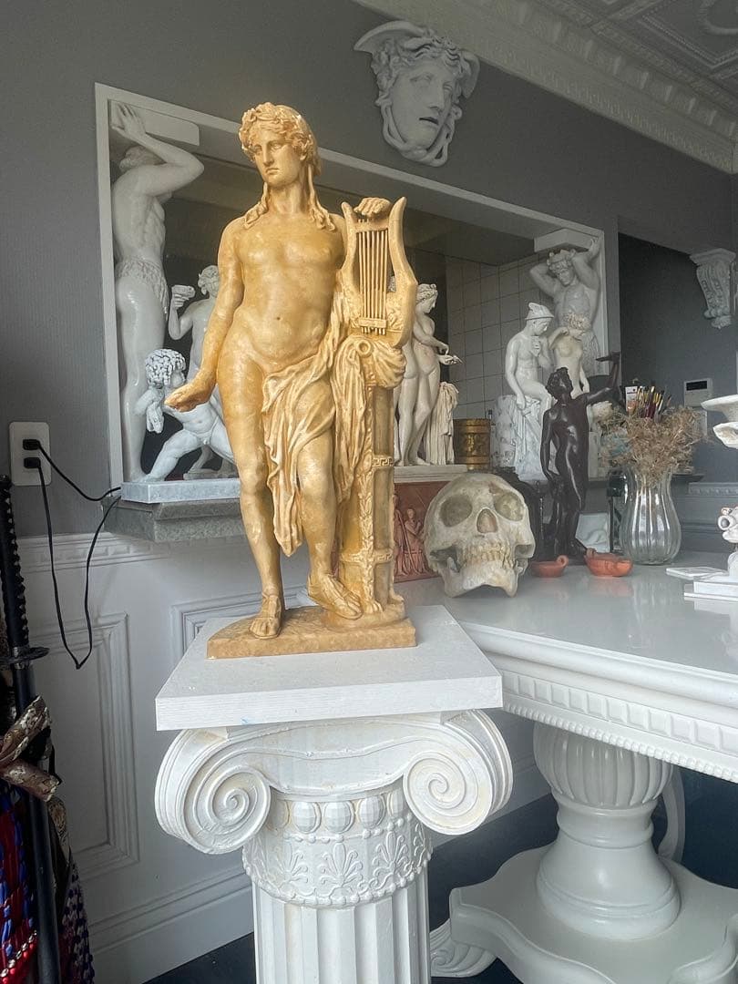 アポロン-光（太陽)高さ60cm,音楽 詩の古代ギリシャ神像 彫刻 彫像