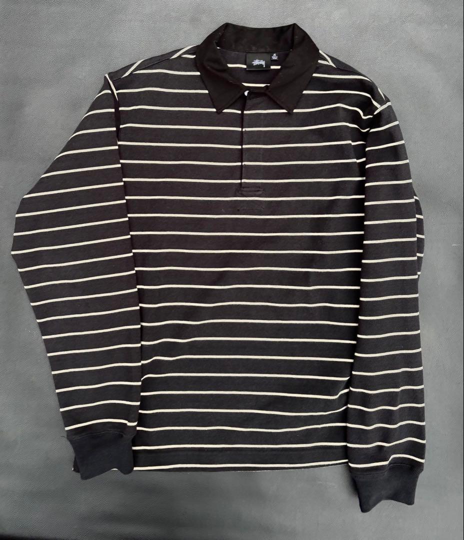 数回着 美品 25年モデル Stussy STRIPED RUGBY SHIRT