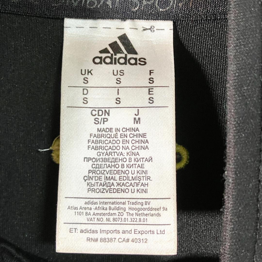 adidas　トラックジャケット　長袖　ブラック　ジップアップ　ロゴ　スポーツ