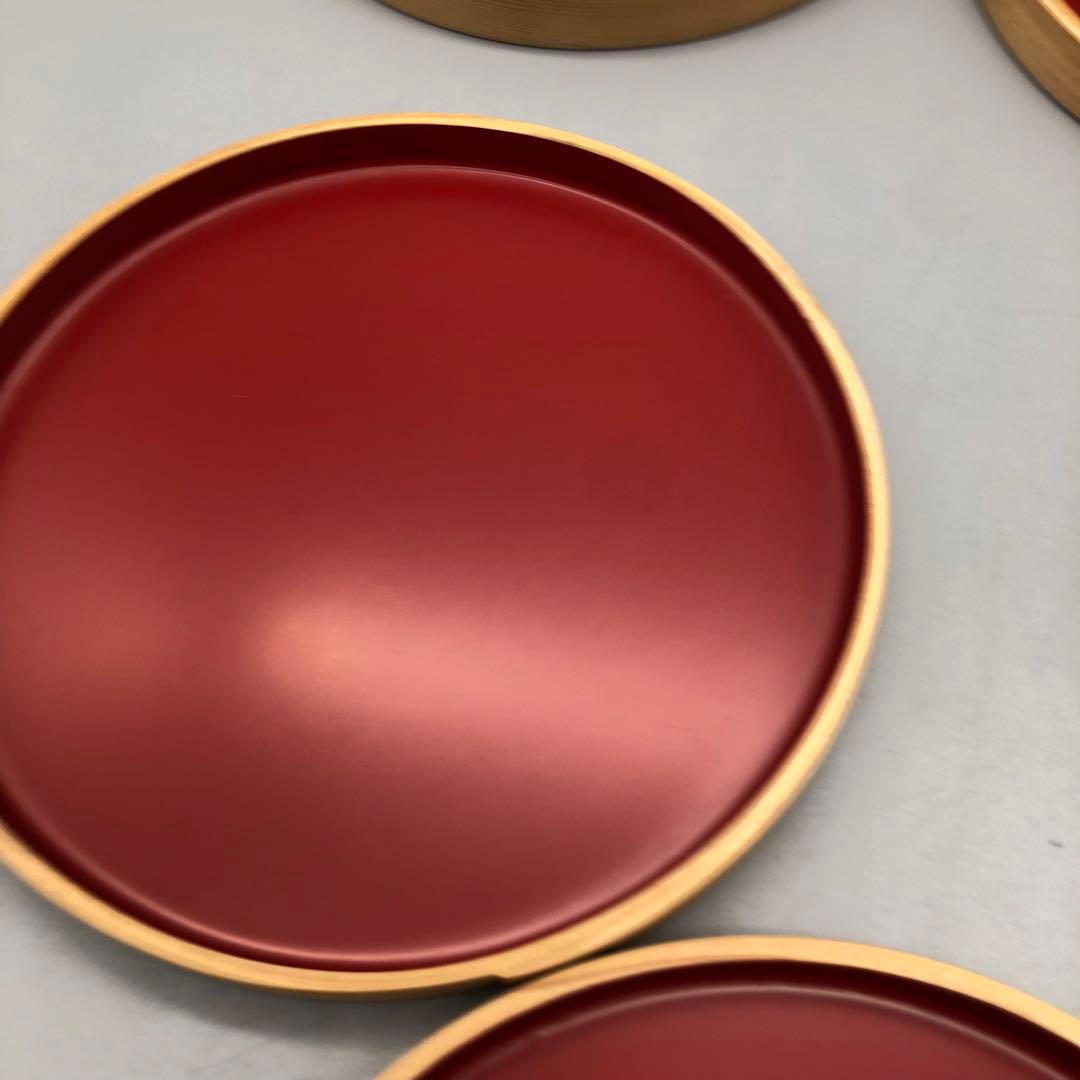 大館工芸社秋田杉天然木曲げわっぱ銘々皿5枚セット高級伝統工芸品カシュー樹脂塗装