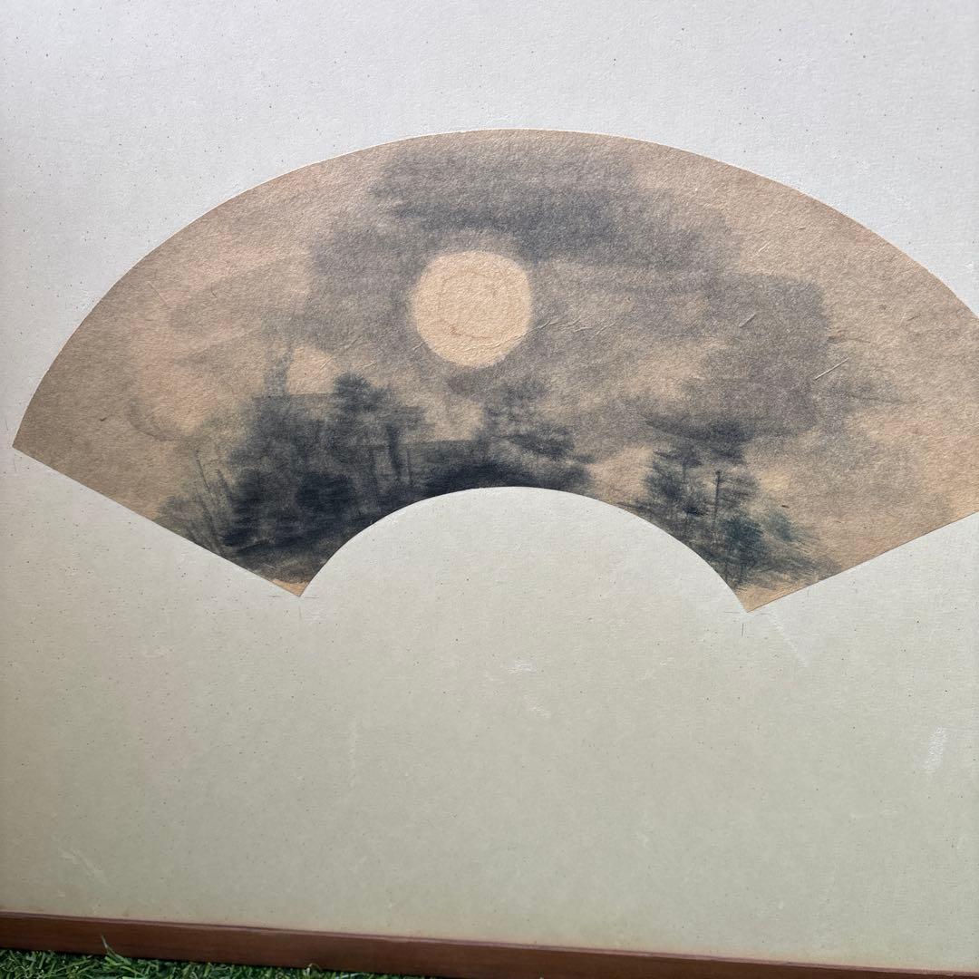 和風アート 扇形の絵画 4点セット