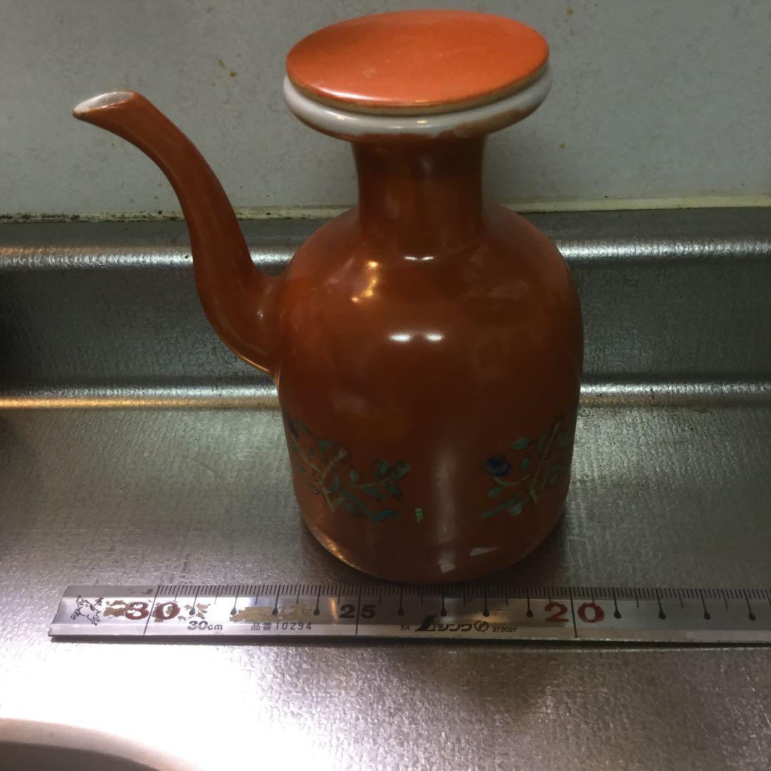 中国 骨董 醤油指し 民国 汎紅 裏印あり