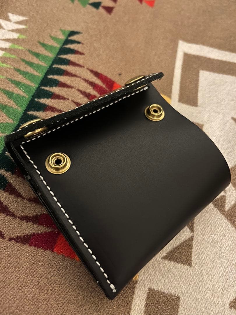 新品箱付き　キャプテンフィン　牛革　折り畳み財布　ウォレット　ブラック