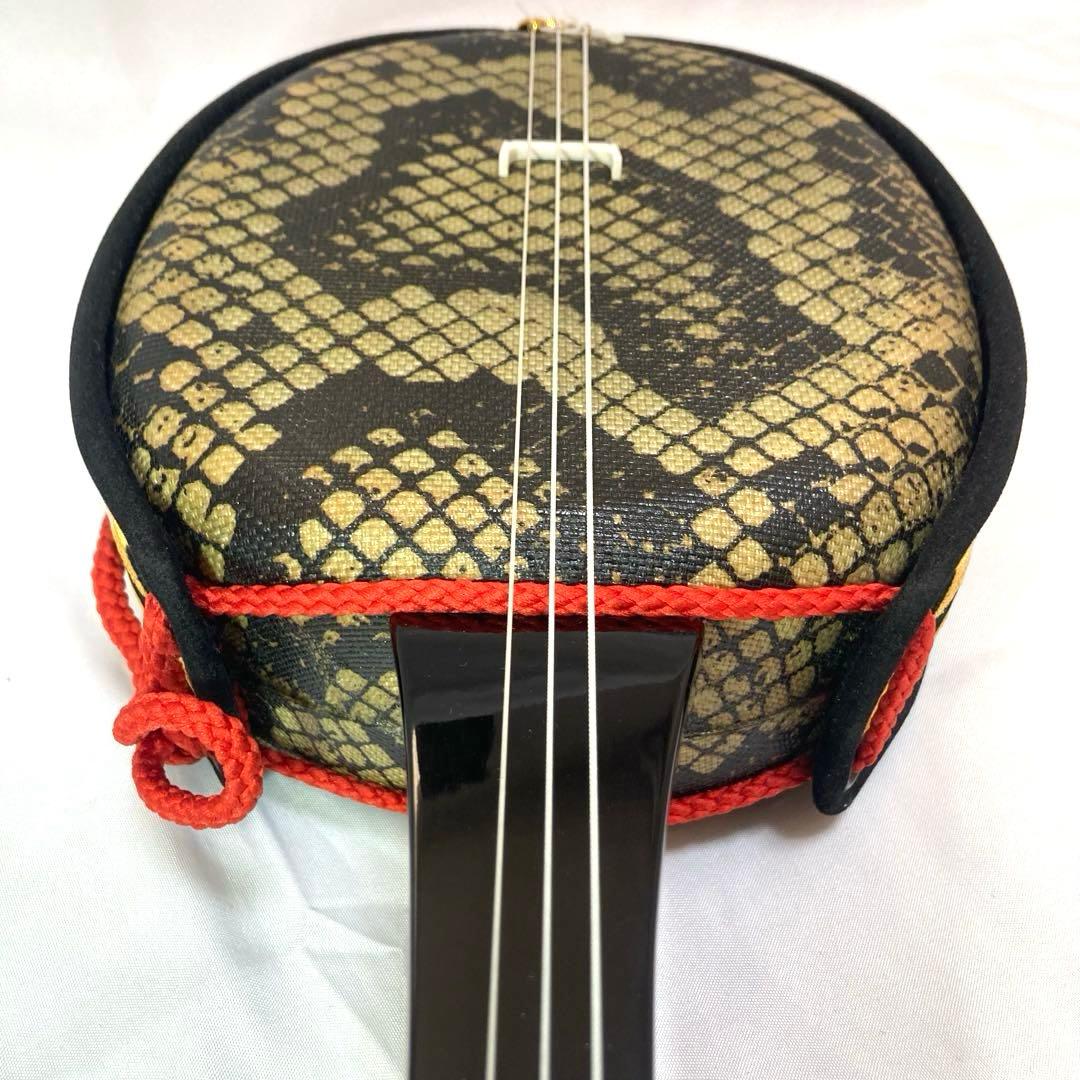 【美品】三線 沖縄 初心者 人工皮 蛇革 蛇皮 収納袋 付属品 DVD 和楽器