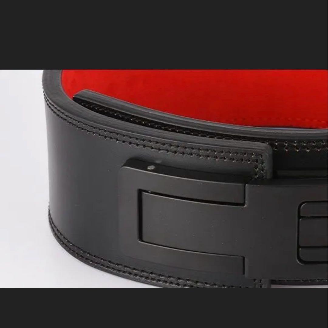 ブラック　上質　新品　レバーアクションベルト　トレーニング　筋トレ　SBD風　黒