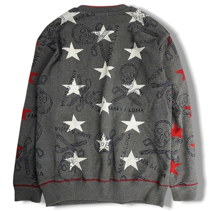 【超美品】マーク＆ロナ スタースリンガーウィンドストッパークルーネックニット