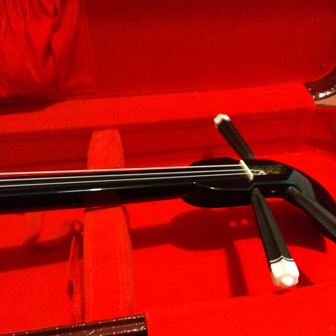 三線本体 蛇皮 金色刺繍 ケース付き