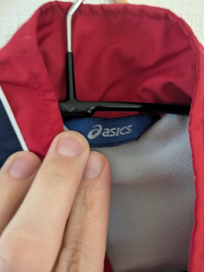 asics ネイビー/レッド ジャケット Coach Jacket M/L