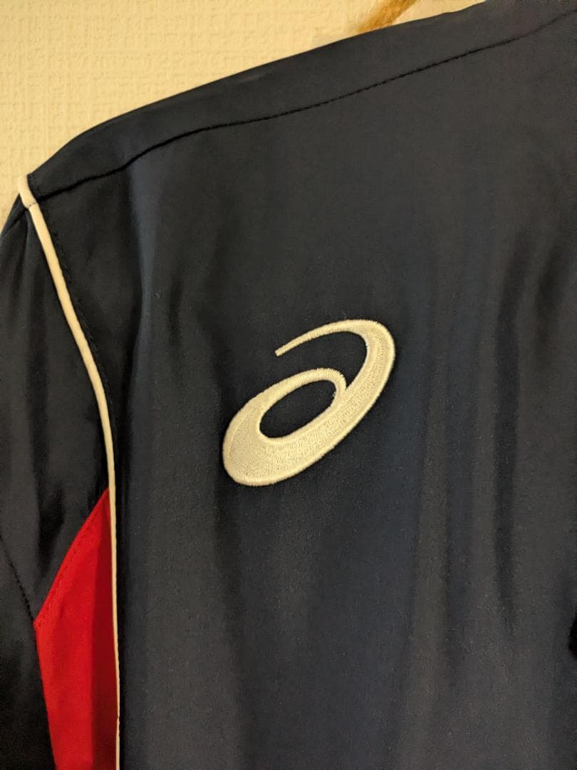 asics ネイビー/レッド ジャケット Coach Jacket M/L