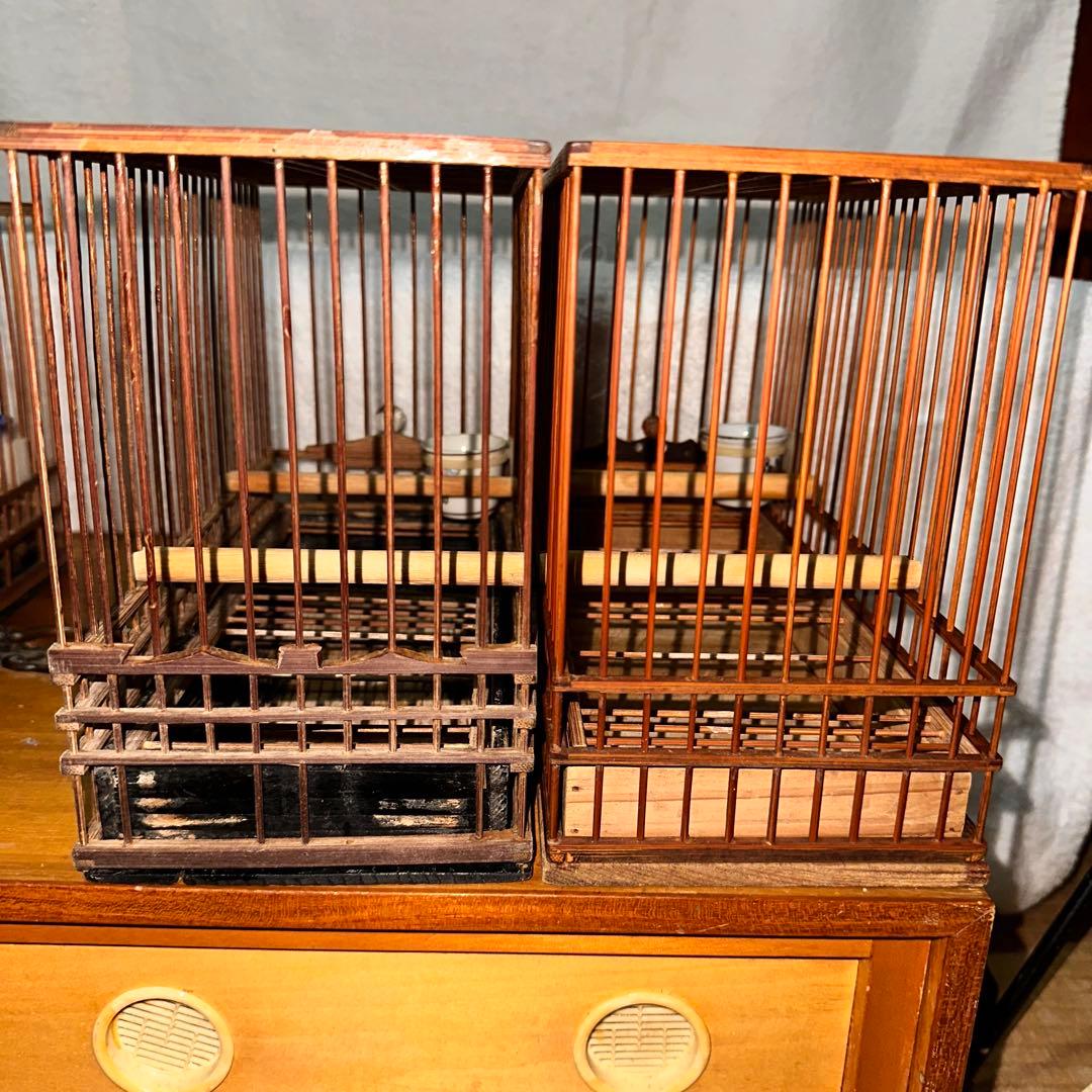 手作りメジロ籠4カゴ&手作りメジロ寝かせ箱のセット‼️