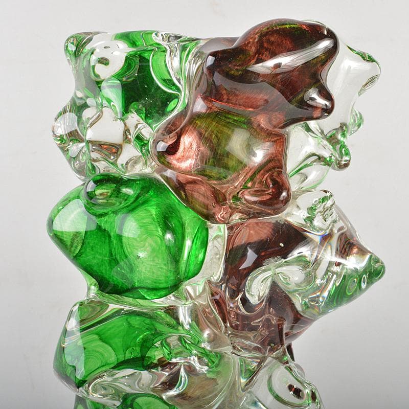 ガラス造形作家　イワタルリ　岩田瑠璃　ガラス器　花瓶　共箱　D　R7497B