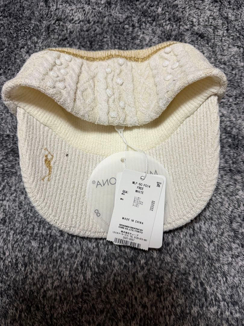 MARK & LONA ゴルフニット帽 ホワイト　新品