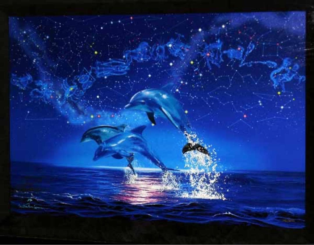 激レア！クリスチャン・リース・ラッセン「ゾディアック(S)」星座 イルカ 海