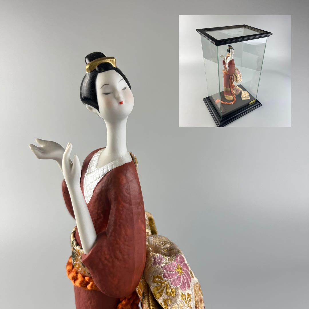 寿喜代 帯 人形 ケース入り 純金証明シール 女の子 日本人形 彩色