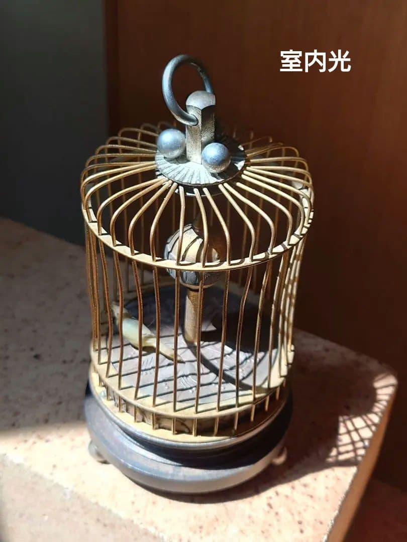 アンティーク　小さな鳥かごの時計　回転式時計　鳥かご　鳥　ゼンマイ式　動きません