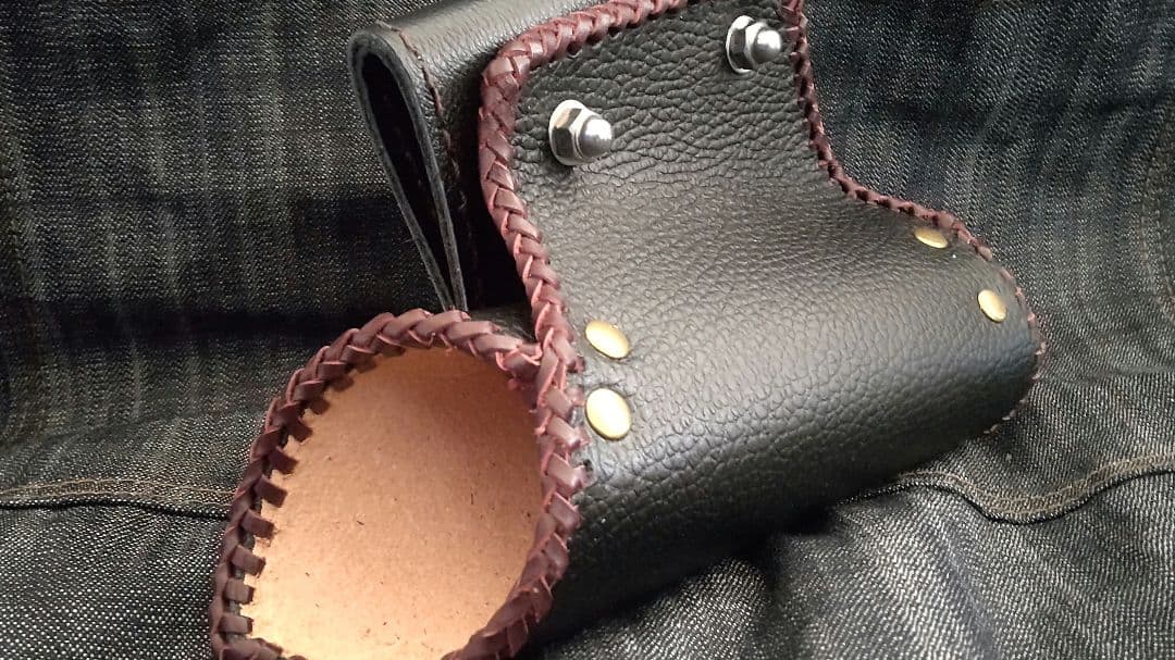 シゲ　牛本革　タモホルスター　左刺し　ホルダー　ヘチ釣り　落とし込み　チヌ