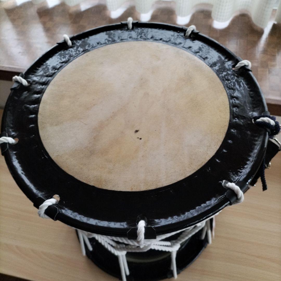 担ぎ太鼓　締太鼓　和太鼓 　天然皮革　ストラップ付き　中古品⑩