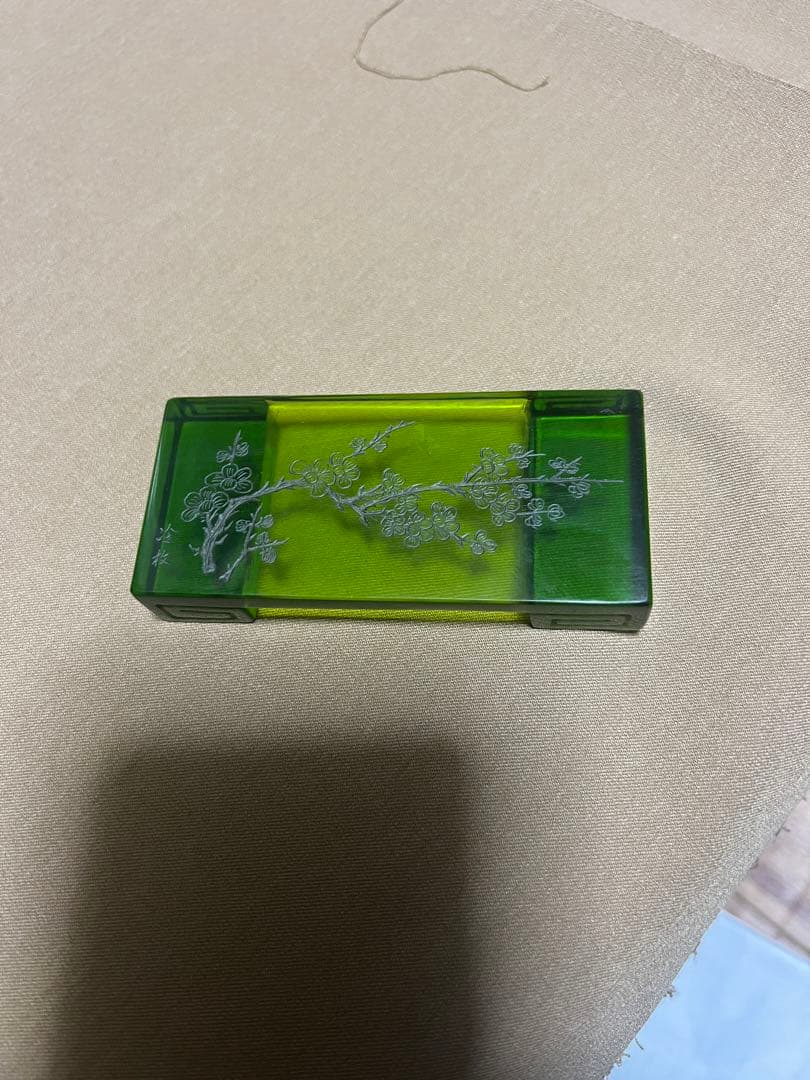 中国古美術 墨置 墨床 ガラス　硝子