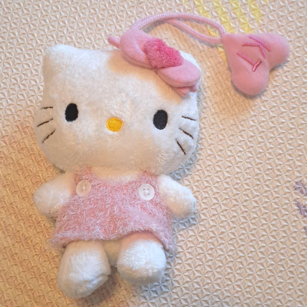 ハローキティ ぬいぐるみ もこもこ　ピンク　ハート　SANRIO　平成レトロ