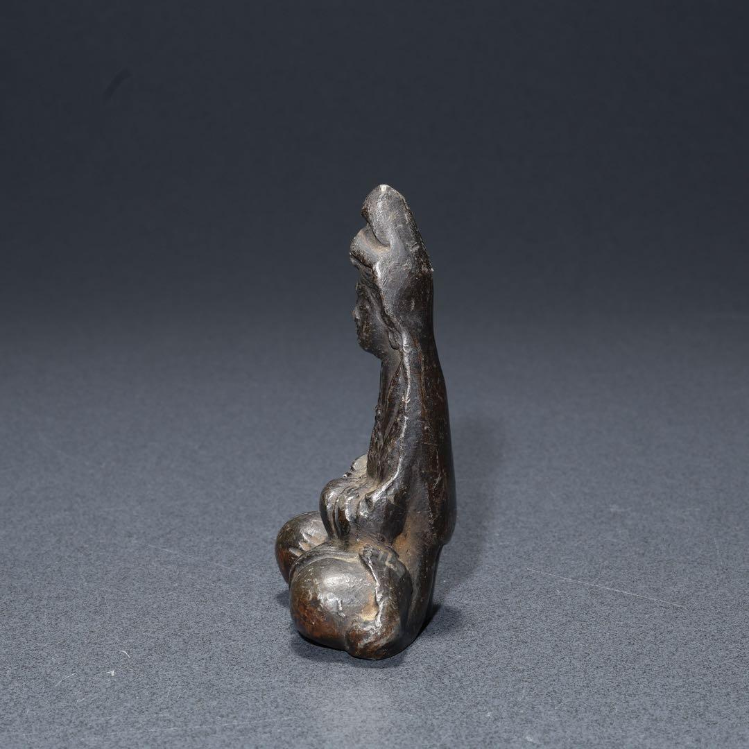 観音坐像　仏像　金属　骨董　R1679