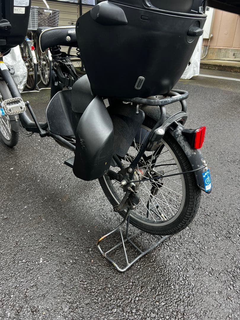 引き取り限定子供用自転車 黒 前後シート付き